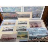A good collection of unframed works by Portsmouth artist David E. Beer, including a number of scenes