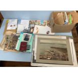 A mixed lot of maritime ephemera including some P&O menus, books, Ports of call guides, large photos