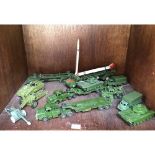 Twelve Dinky Toys military vehicles including Centurion Tank x 2, Tank Transporters x 2, Striker,