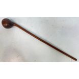 An African knobkerrie, the shaft with carved notches, 70cm long