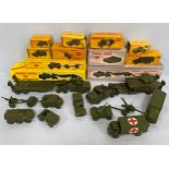 Various boxed Dinky military models including Supertoys Tank Transporter. No. 660 x 2, Centurion