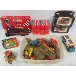 A quantity of die-cast model cars including Matchbox, Dinky and Lesney including boxed and play-worn