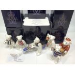 Six assorted Royal Crown Derby bears comprising 'Biker Bear', limited edition 345/500, with