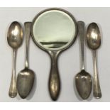 A George III silver basting spoon, London, 1783, together with a Georgian silver basting spoon,