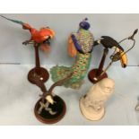 Four large Franklin Mint and Border Fine arts figures of birds including a Franklin Mint 'Royal