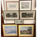Two various maritime etchings with boats, one indistinctly signed, both mounted, glazed and