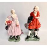 A pair of early 20th century Royal Doulton porcelain figurines 'Masquerade' HN599 & HN600 designed