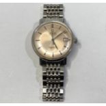 A gents stainless steel Omega Automatic Seamaster De Ville, c.1960's, the silvered dial with