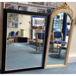 An off white and gold painted full length wall mirror, 160 x 67cm including frame, together with a