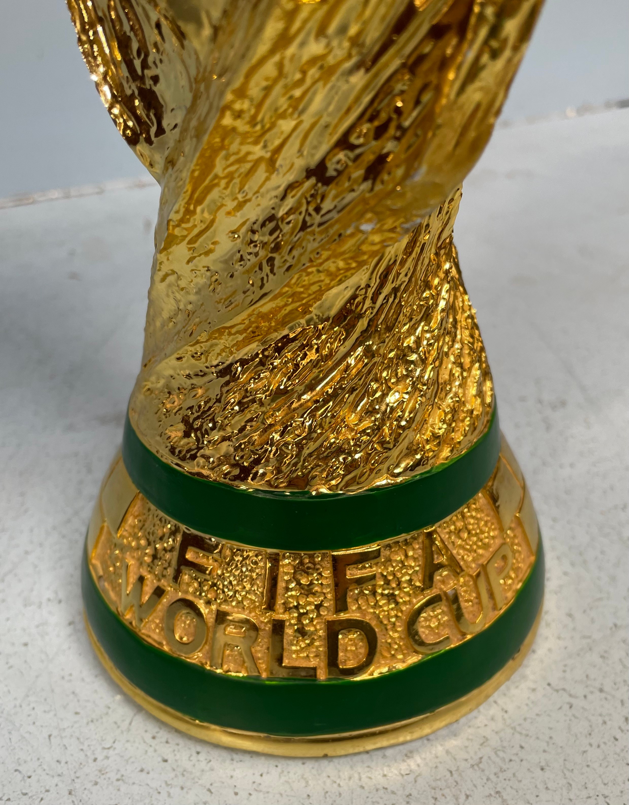 A large replica of the Fifa World Cup trophy, after Silvio Gazzaniga, with two maidens holding a - Image 3 of 3