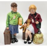 A pair of Royal Doulton figures of child evacuees, 'The Boy Evacuee' HN3202 limited edition no.