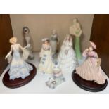 Various porcelain figures including a Coalport 'Princess Alexandra', limited edition no. 1615/