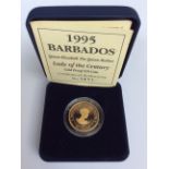 Queen Elizabeth The Queen Mother, Lady of the Century, 1995 Barbados $10 gold coin, 583.3 Au/