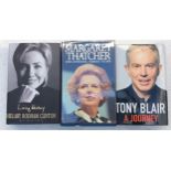 Three signed political biographies comprising Hilary Clinton. 'Living History,' first edition,