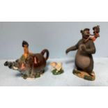 A Walt Disney Classics Collection Jungle Book porcelain figure of Baloo with Mowgli on his shoulders