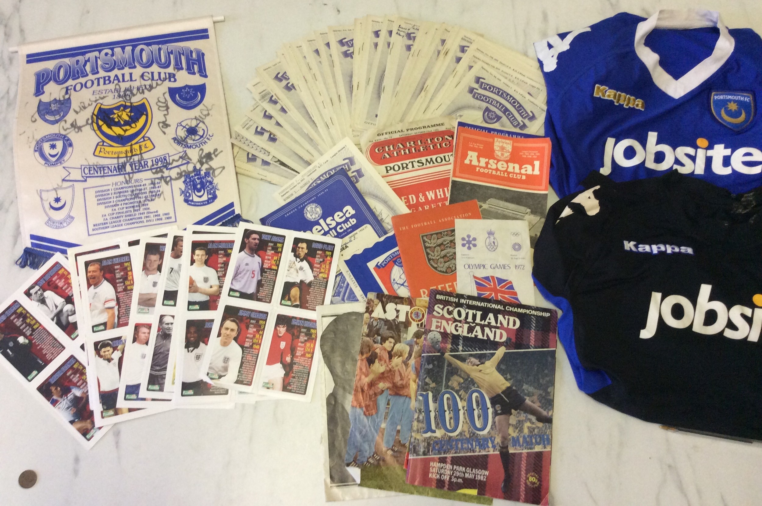 Approximately 51x Portsmouth FC home programmes and 5x away programmes, mid 1950s, together with two