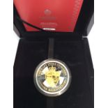 The East India Company 2016 Guinea 5oz Silver Proof Coin, 0.999 Ag with selective 24ct gold plating,