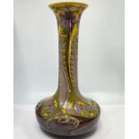 A late 19th/early 20th century Art Nouveau Dutch Faience de Purmerende vase, of shaft and compressed