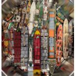 Approximately sixty-five various metal 1/1250 scale or similar model waterline cargo ships,