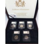 Three Datestamp United Kingdom Specimen sets comprising 2018 (5 coins) and 2x 2016, (8 coins