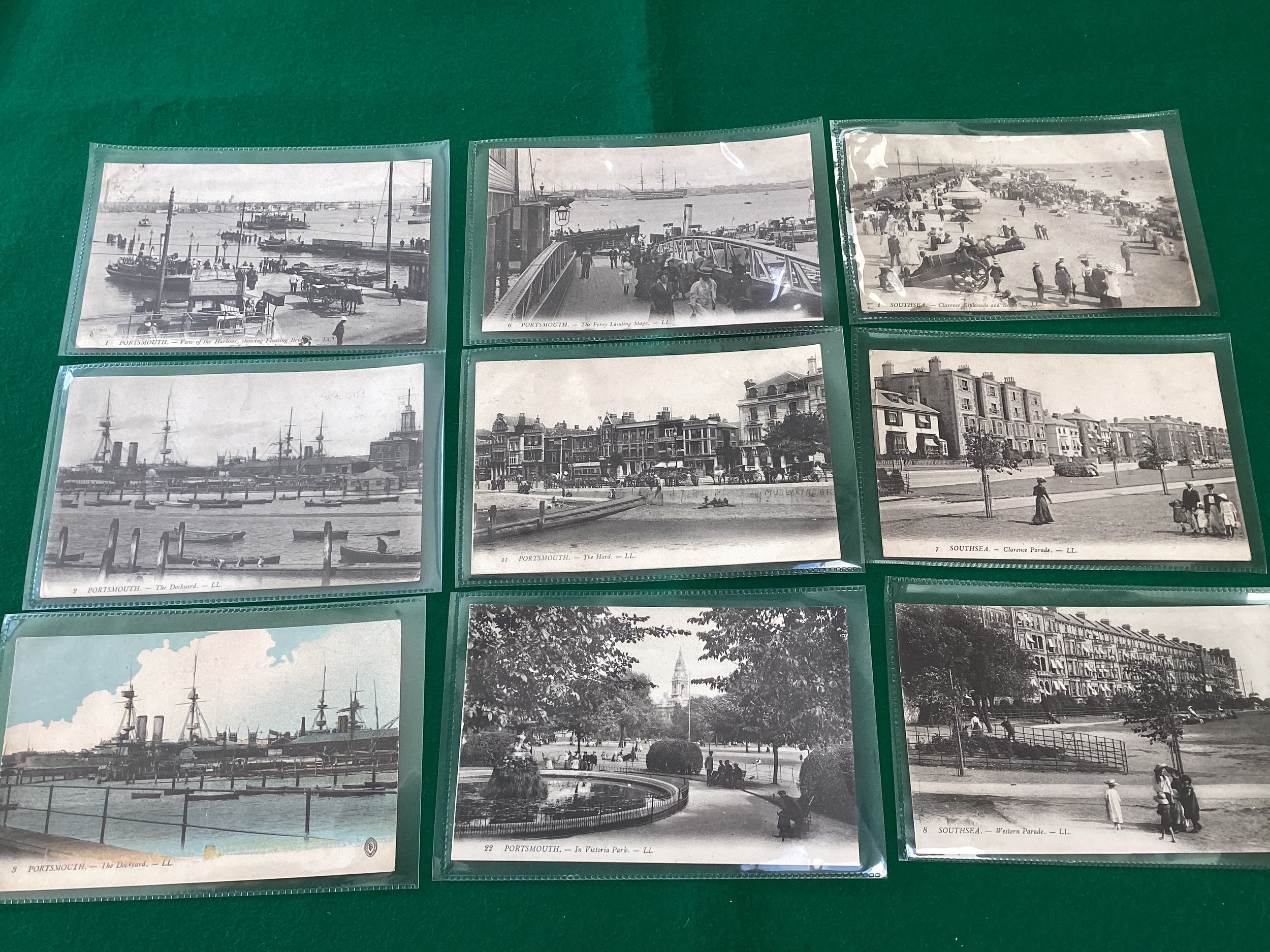 Some 21 old postcards of Portsmouth from both the Southsea and Portsmouth series of cards
