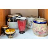 A collection of assorted mixed ceramics, predominantly Carlton Ware including a lustre bowl, four
