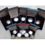 Silver proof GB decimal commemorative coins comprising 1995 Second World War £2, 1996 A