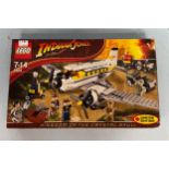 A Lego Indiana Jones Kingdom of the Crystal Skull boxed set No. 7628 'Peril in Peru', box appears