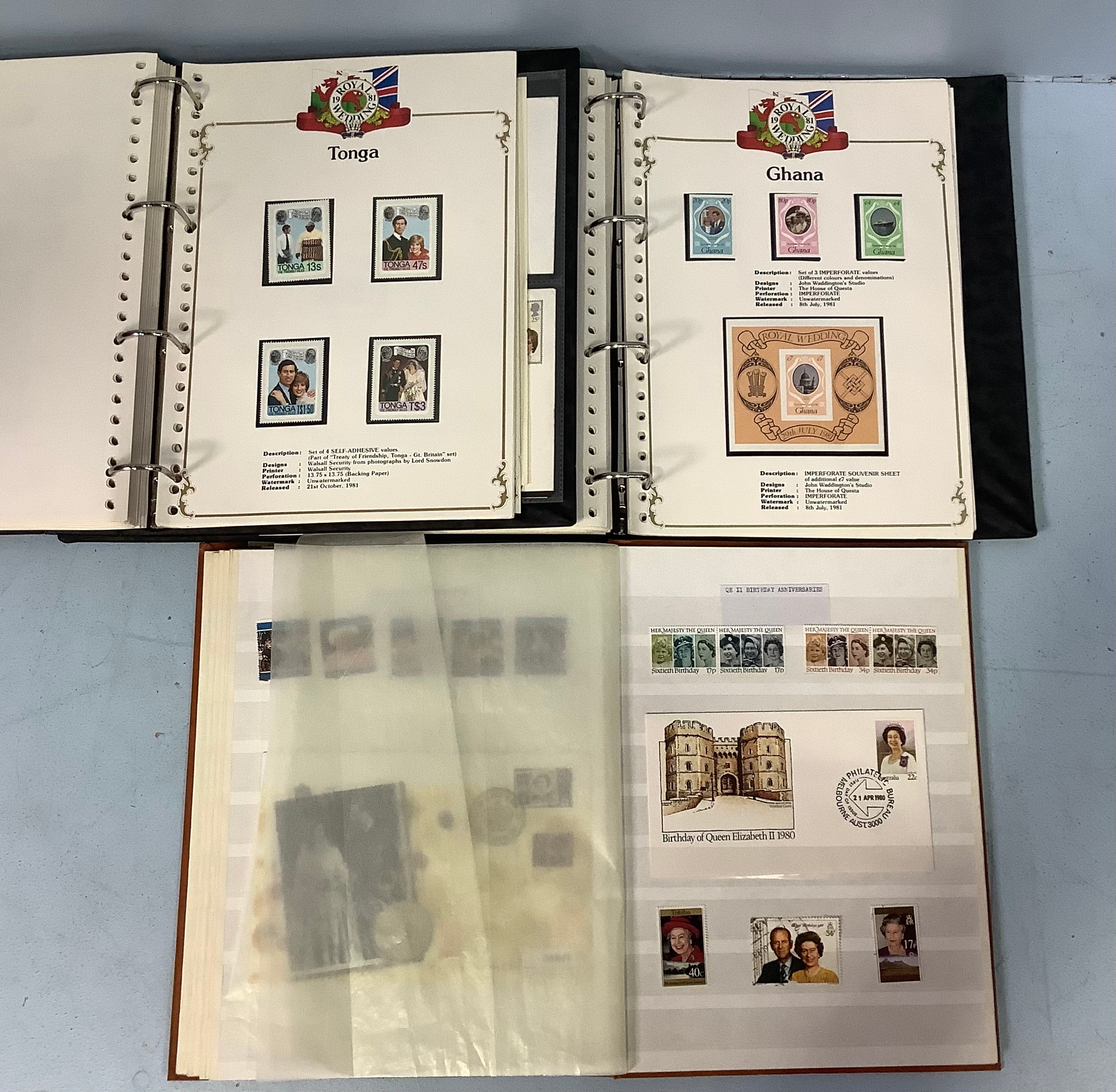 Three albums of ERII Royal interest stamps and first day covers including an album of mint unmounted