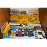 Approximately 40 boxed Atlas Dinky Toys diecast model vehicles, traffic signals and fuel pump,