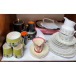 A collection of assorted mixed ceramics, predominantly Carlton Ware items including a small black