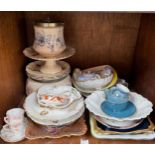A collection of mixed ceramics including Wedgwood tea wares, Carlton Ware lustre tea cup, saucer and