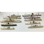 Approximately thirty-five various metal 1/1250 scale or similar model waterline passenger ships,