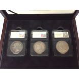 The Queen Victoria Silver Crown Set, comprising Young Head, Jubilee Head and Old Head silver crowns,
