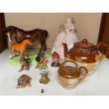 A small collection of assorted mixed ceramics comprising a Coalport figure ‘Rose’, various Beswick