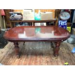 Ex St John's College Headmaster's dining table - A mahogany oval wind-out dining table (lacking