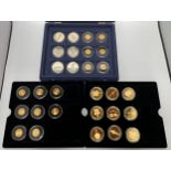 Our Royal Sovereigns 14 coins from a series of 70, each coin 22ct gold-plated on Sterling silver,
