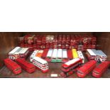 A collection of 58 die-cast 1:76 scale model buses from mainly EFE and some Corgi, including many