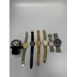 Seven various gents watches including Seiko, Rotary, Ingersoll etc, (five in original boxes)