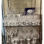 A good collection of assorted cut glass including some Royal Doulton and Thomas Webb crystal pieces,