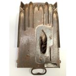 A WH Hallett & Son of Yeovil metal glove cutter marked with makers details and sizing, with