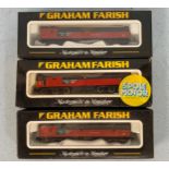 A Graham Farish Class 47 Diesel Rail Express No. 8025 8025 and two coaches, boxed