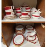 A large quantity of Spode ‘Bordeaux’ pattern tea, coffee and dinner wares comprising 10-each large