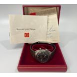 A gents 1960’s stainless steel Omega Chronostop manual wind wristwatch, the charcoal dial with