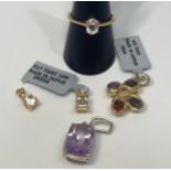 A Gemporia 10k gold ring set with a Ratanakiri Zircon, together with a 10k gold pendant set with a