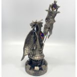 A large pewter and crystal dragon figure ‘The Defender’ by The Tudor Mint from the Myth & Magic