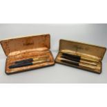 A Parker 61 ballpoint pen and propelling pencil set, each with 1/10th 12ct rolled gold top and a