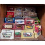 A collection of approximately 60 assorted boxed, die-cast model vehicles, comprising mainly Matchbox