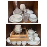 A Royal Doulton ‘Platinum Concord’ pattern part dinner service comprising tureens, gravy boat,
