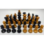 A Jaques Staunton pattern chess set in wooden box marked JJ&S (complete)